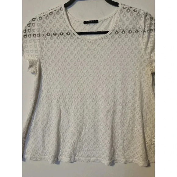 Sisley White Embroidred Top XS 1L - Picture 4 of 5